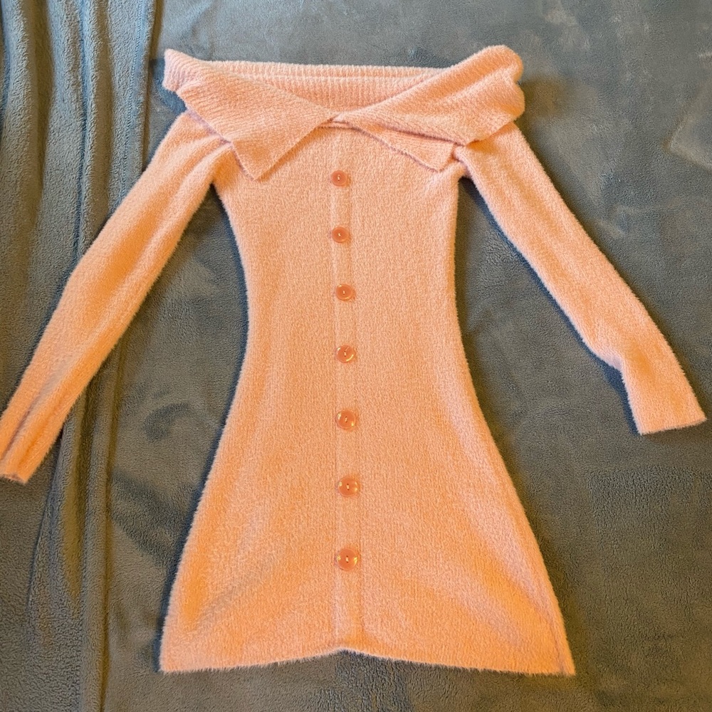Light Pink Fuzzy Mini Dress